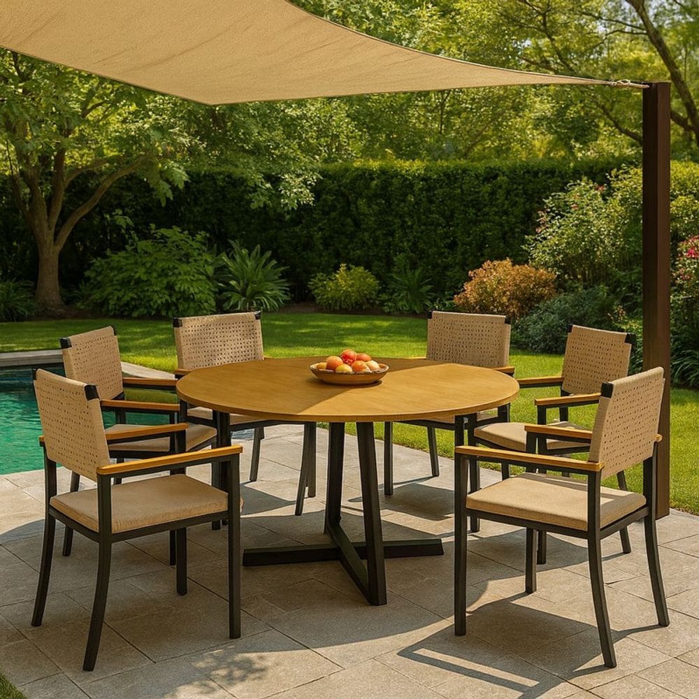 Conjunto Náutico de Área Gourmet 6 Cadeiras 1,50m - Solara