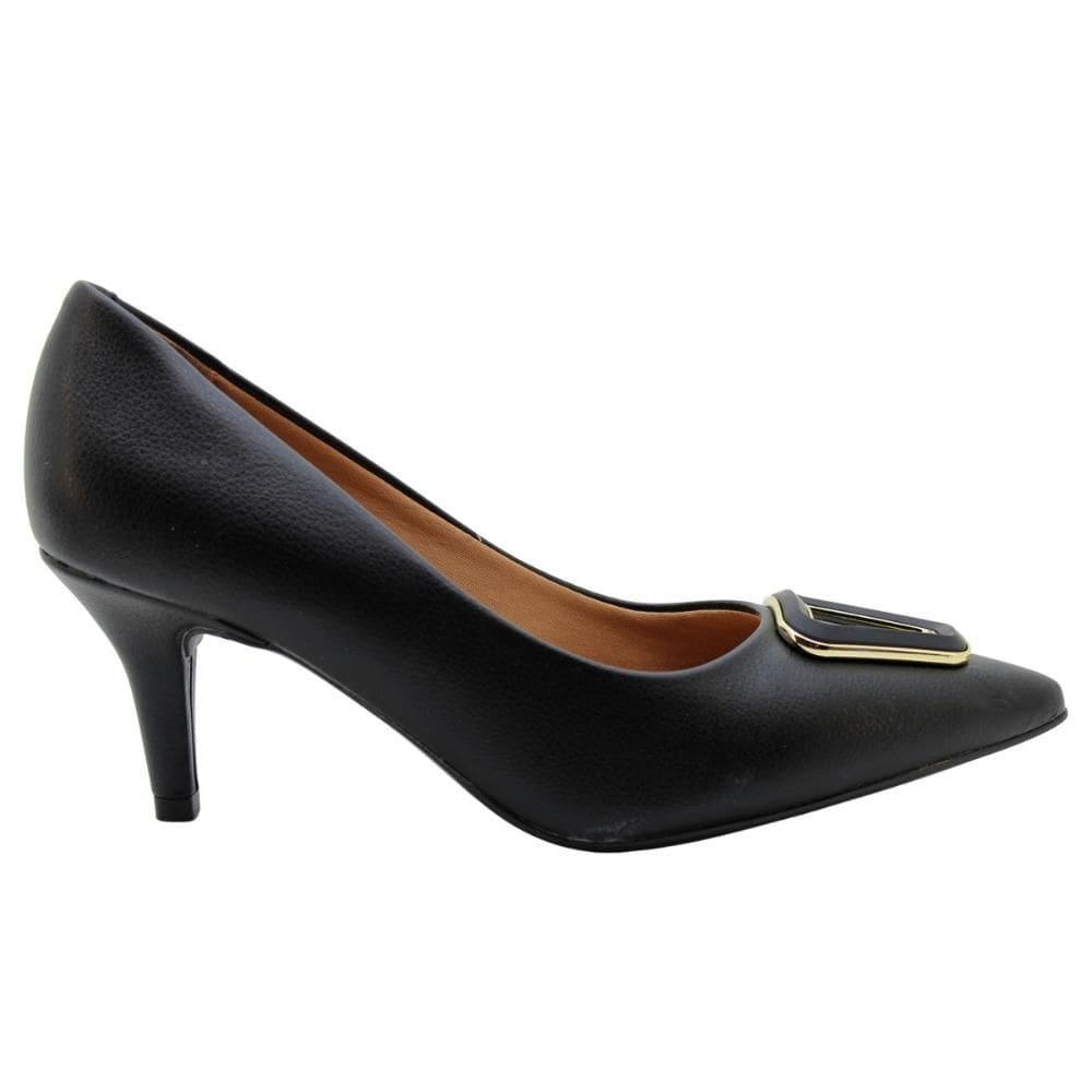 Sapato Scarpin Vizzano Salto Médio Bico Fino Metal Feminino