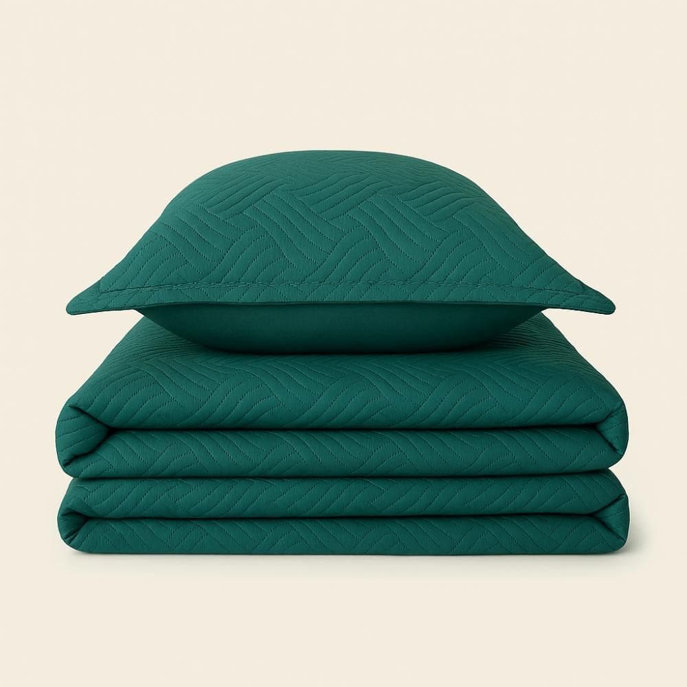 Kit Colcha Bela Microfibra Verde - A\CASA