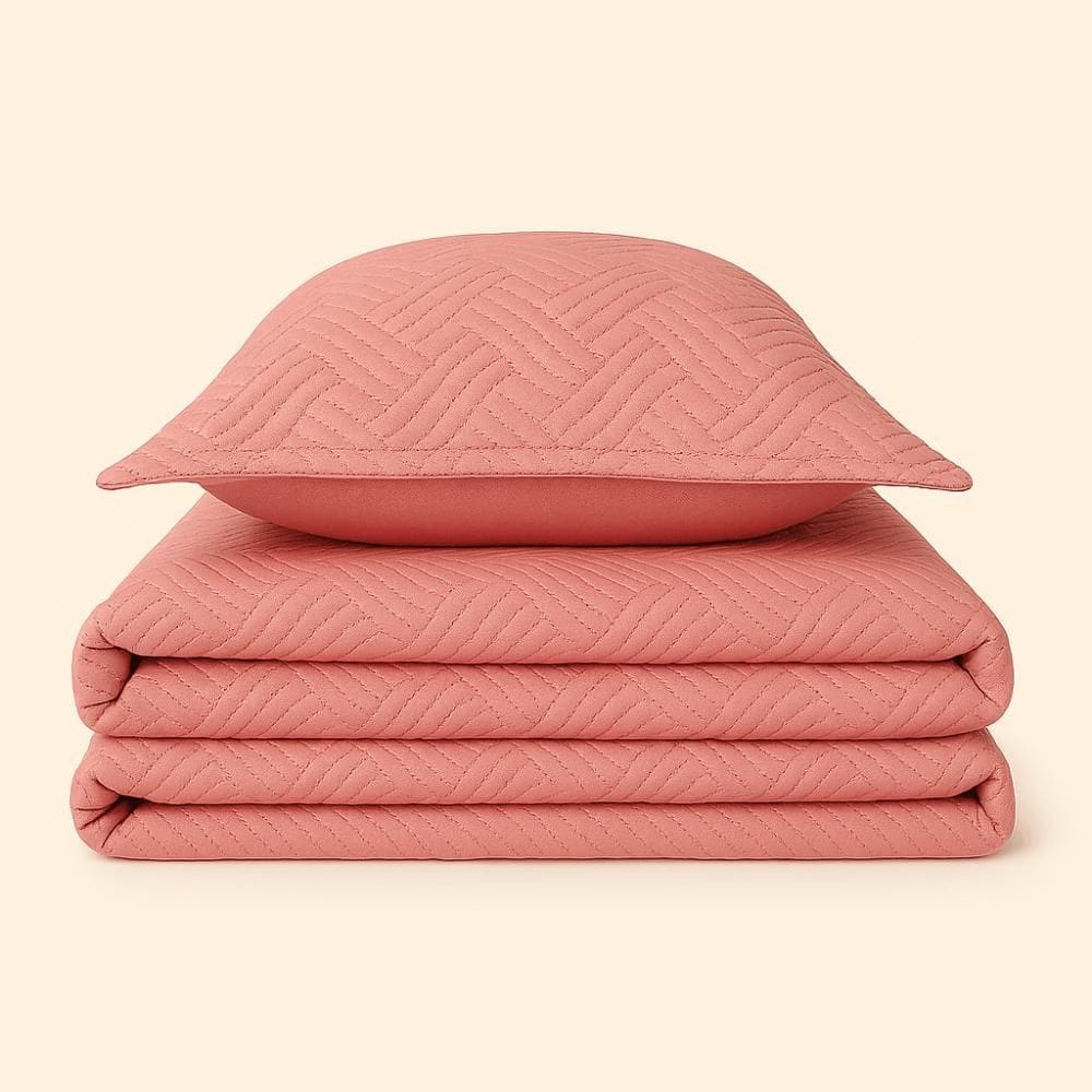 Kit Colcha Bela Microfibra Rosa - A\CASA