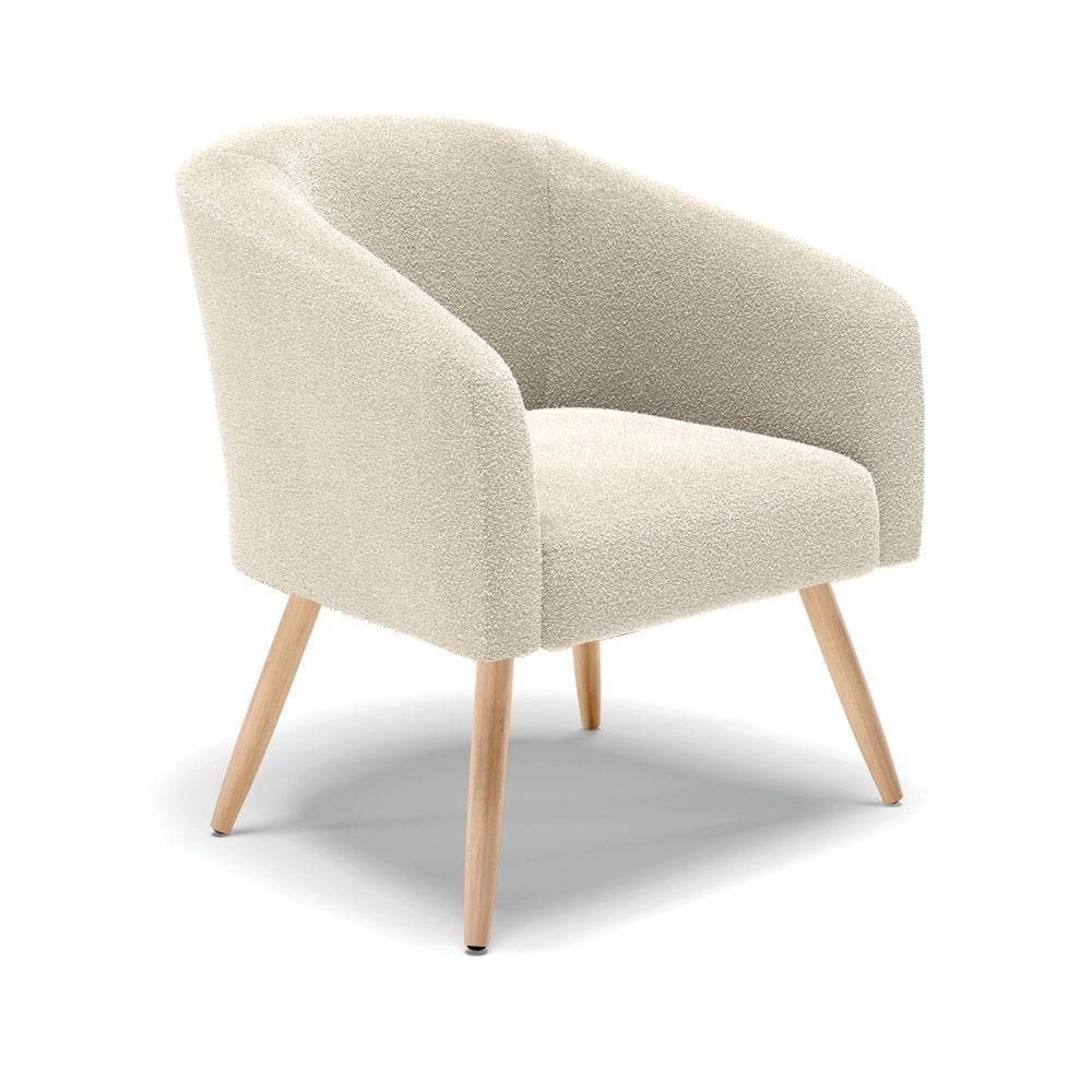 Poltrona Decorativa Pé Palito Natural Stella Bouclê D03 - D`rossi Azul