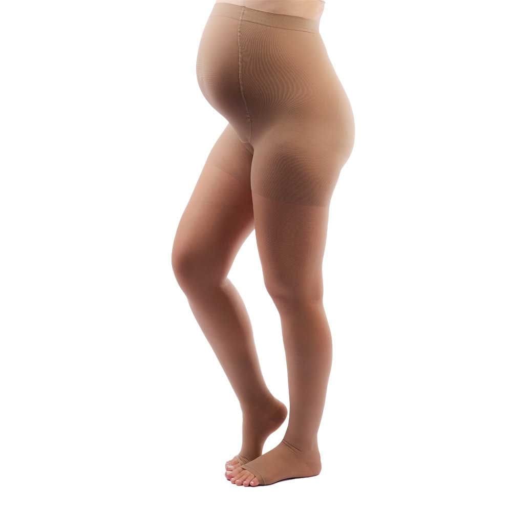 Meia Calça Materna Sigvaris Audace 15-20mmHg Natural Escura Ponteira Aberta Tamanho C