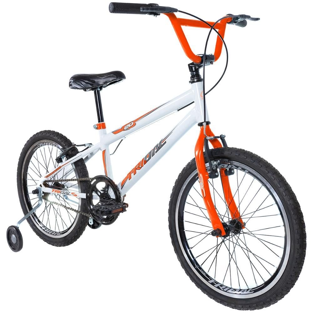 Bicicleta Infantil Aro 20 BMX com Roda Lateral Tridal Bike Quadro Aço Carbono e Freio V-Brake