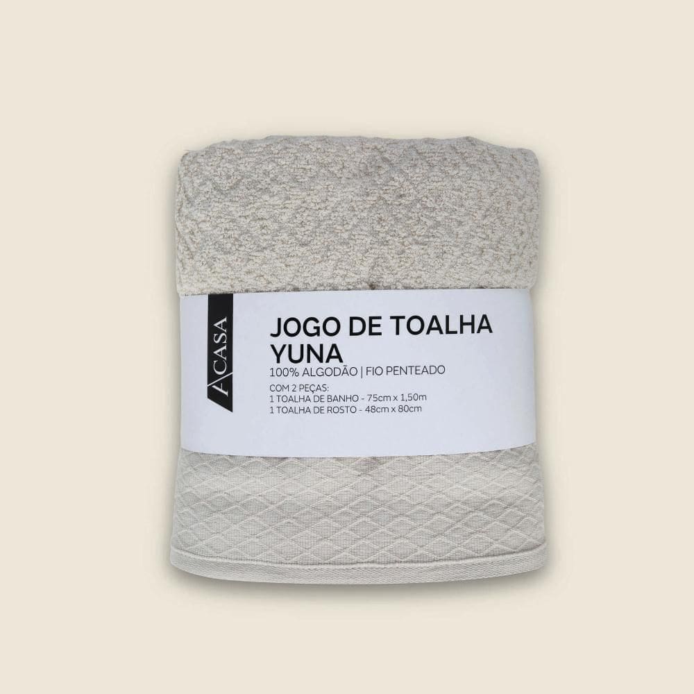 Jogo de Toalha Yuna com 2 Peças Algodão Bege - A\CASA