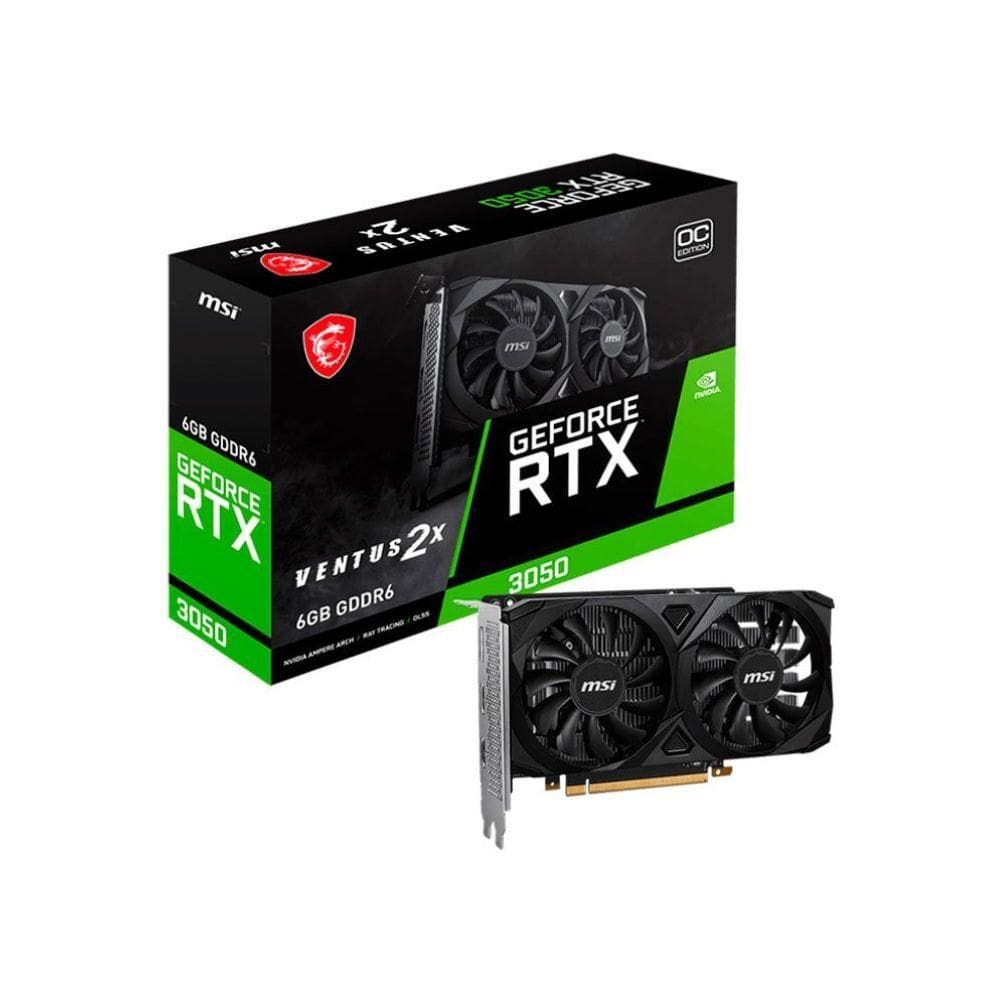 Placa de Video MSI GeForce RTX 3050 Ventus OC 2X, 6GB, GDDR6, 96-bit, 912-V812-060-NAC