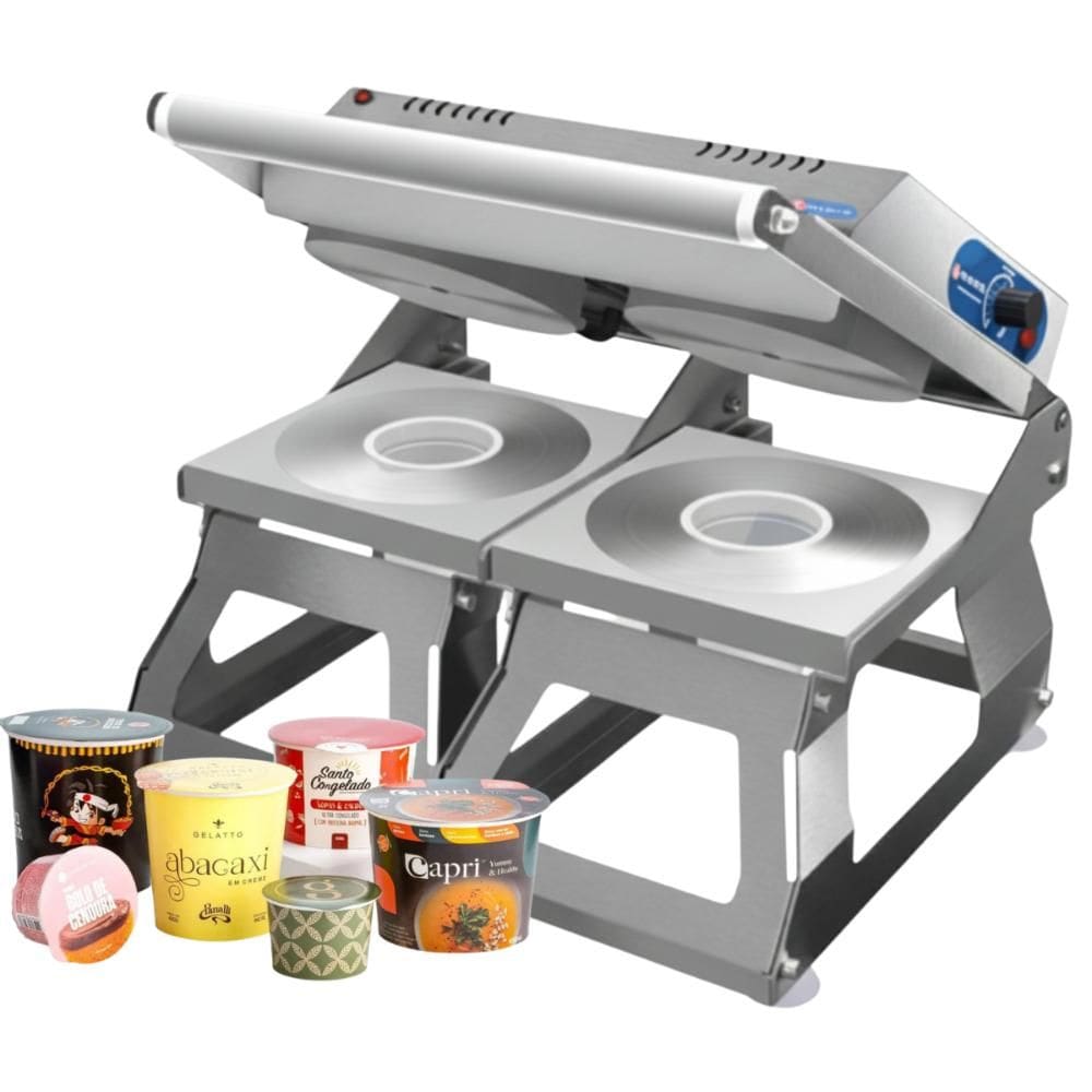 Seladora de Potes Dupla Com Matriz 120mm E Controle de Temperatura Inox SPO150DCT Sulpack