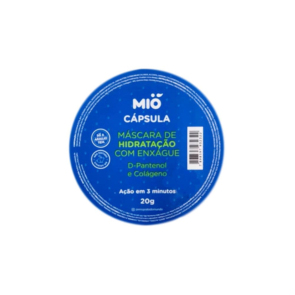 Máscara de Hidratação Capilar Mió D-Pantenol e Colágeno Cápsula 20g