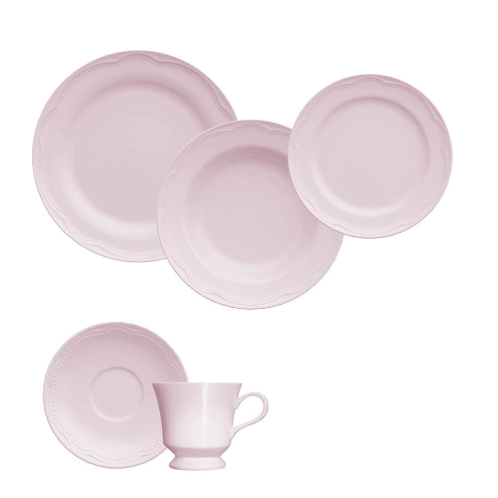 Jogo Jantar Chá 20 Peças Cottage Rosa Germer Porcelanas