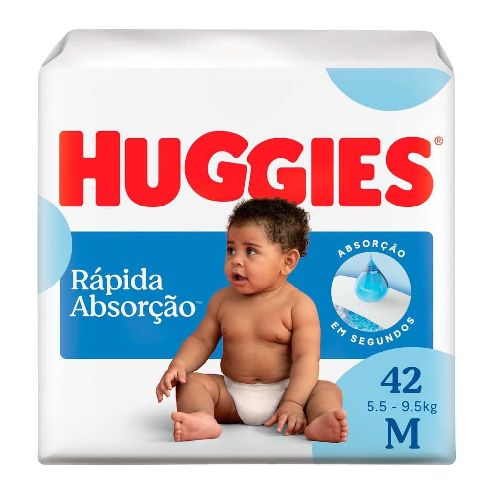 Fralda Huggies Tripla Proteção Tamanho M Pacote Mega 42 Fraldas Descartáveis