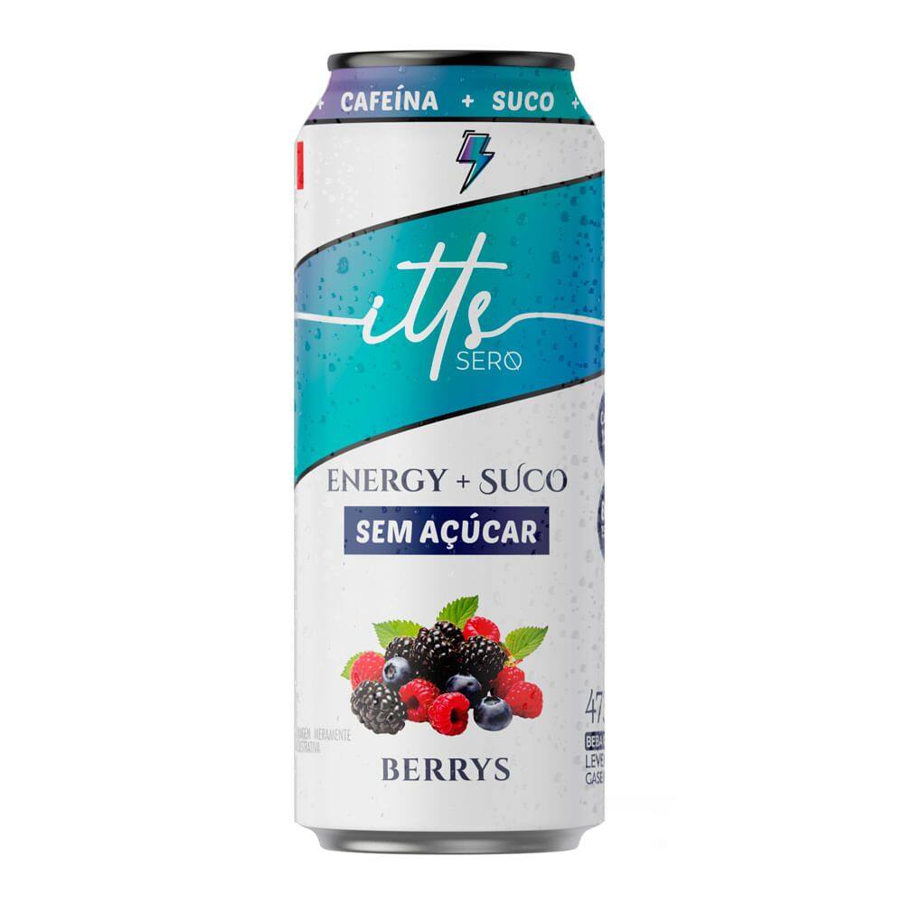Energético itts Sero Energy e Suco Sabor Berrys Sem Açúcar 473ml
