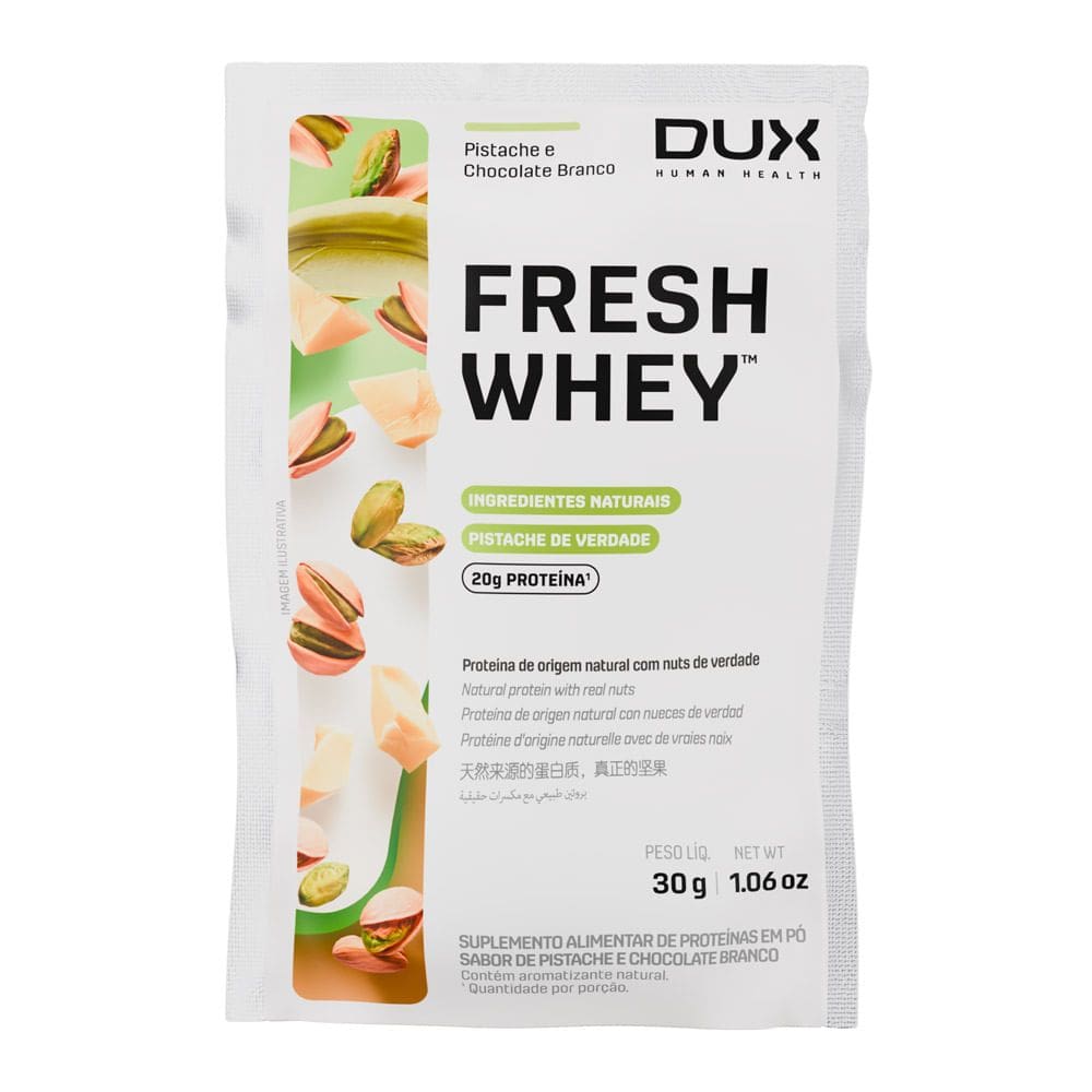 Fresh Whey Dux Sabor Pistache e Chocolate Branco com 20g de Proteína Sachê 30g