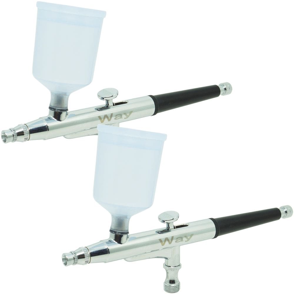 Kit 2 Canetas Aerógrafo Aerográfica Profissional 0,3 mm 2 Copos Importway IWCA-2C