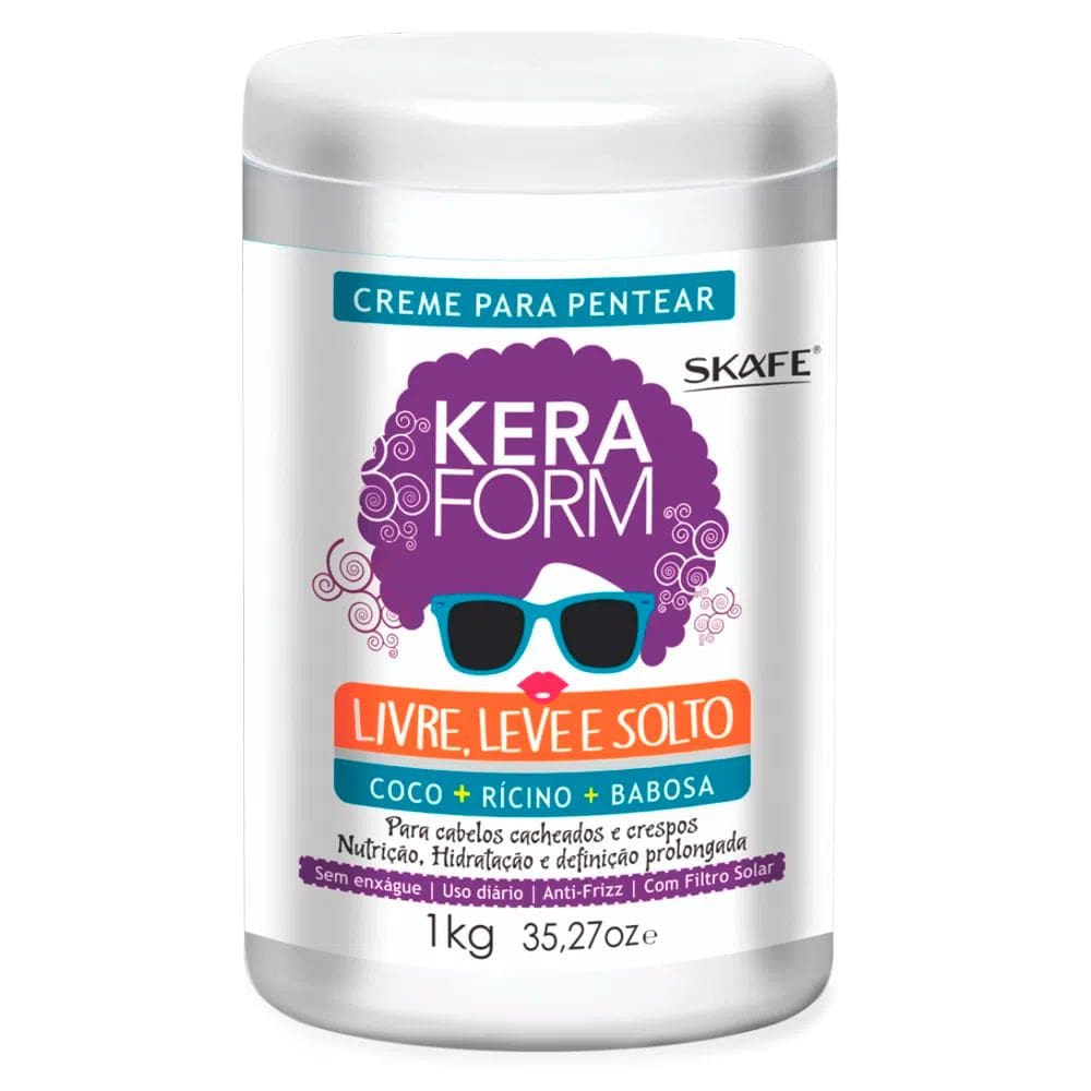 Creme de Pentear Skafe Keraform Livre, Leve e Solto 1kg