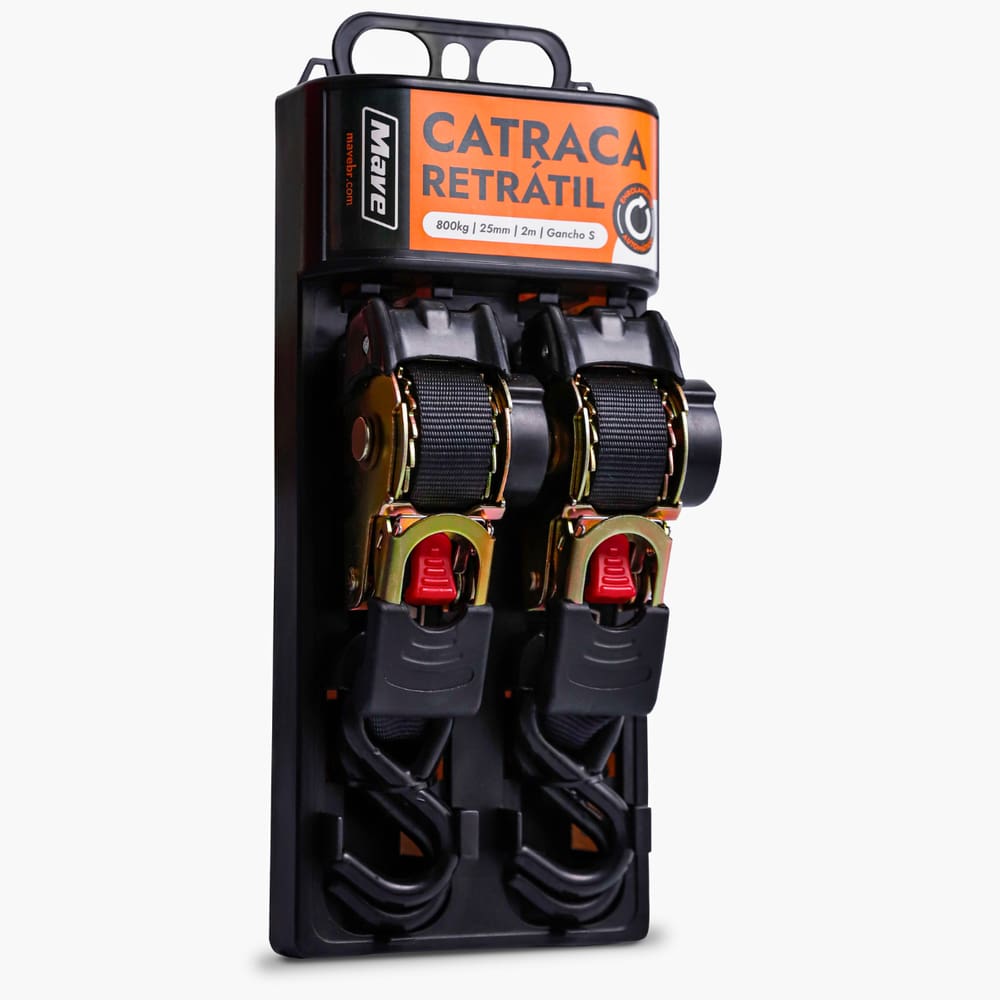 Kit 2 Catraca Retrátil Automática Mave 800kg 2m Amarração Moto Barco