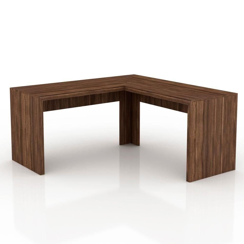 Mesa De Canto Para Home Office Me4116 Nogal - Tecno Mobili