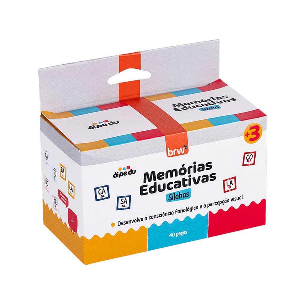 Jogo Da Memória Sílabas Dipedu Com 40 Peças - Brw 3080