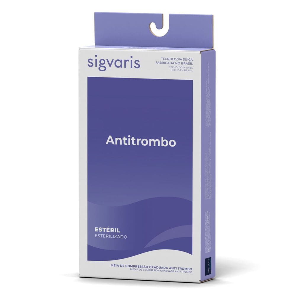 Meia Panturrilha Antitrombo 3/4 Sigvaris 18-23 mmHg Tamanho GG Branca