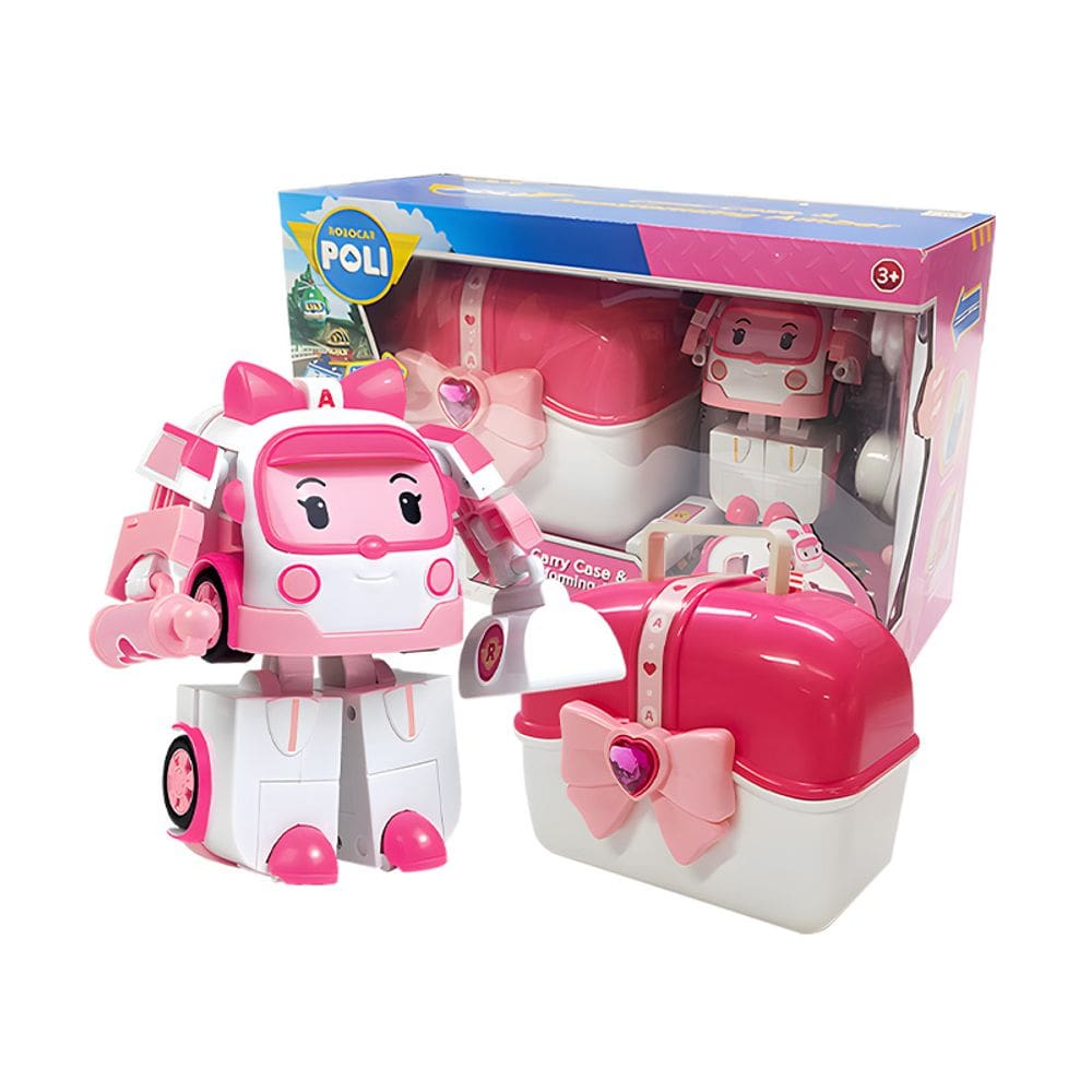 Estojo de transporte de brinquedos e Transforming Amber Robocar POLI