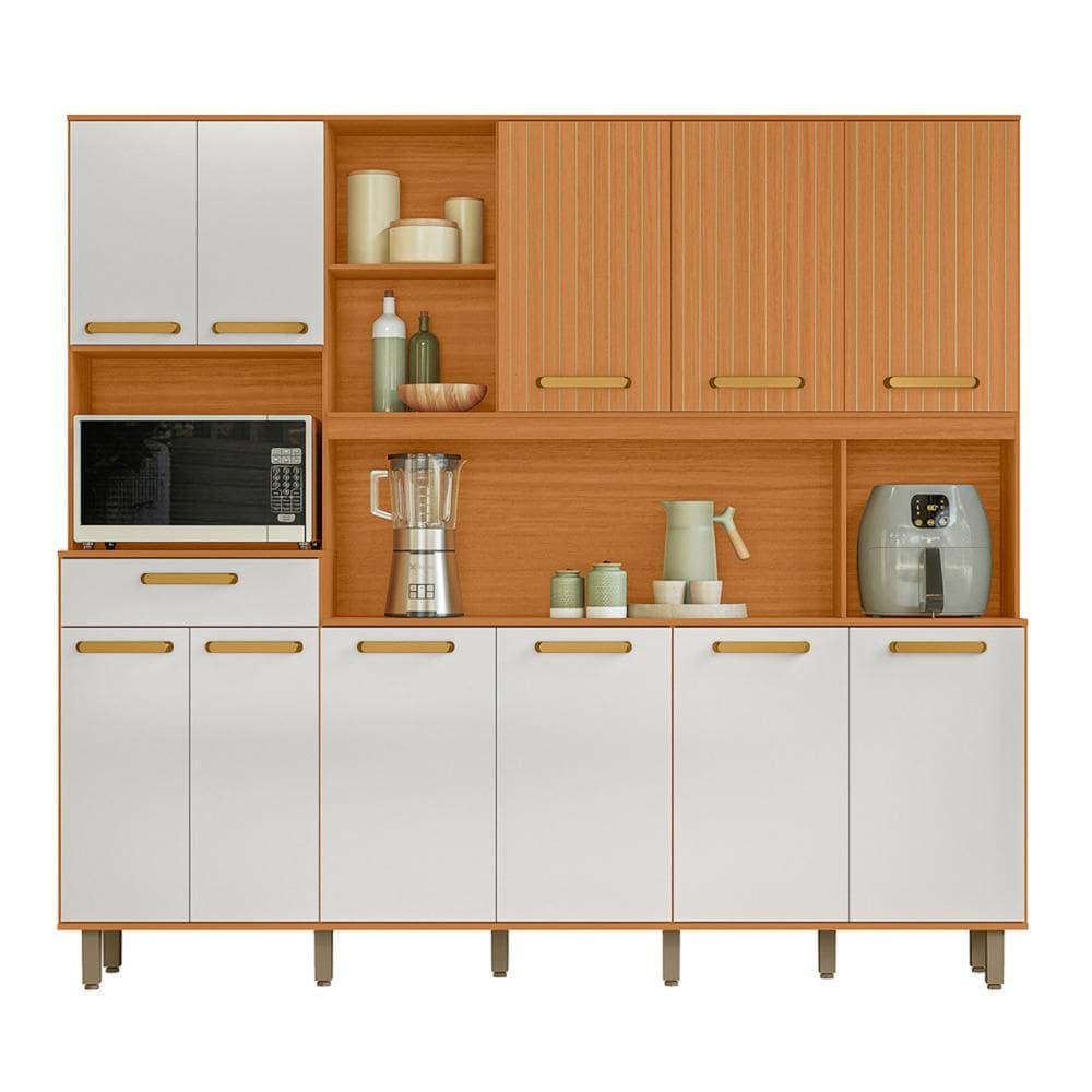 Armario de Cozinha Kit Pilar com 11 Portas e 1 Gaveta