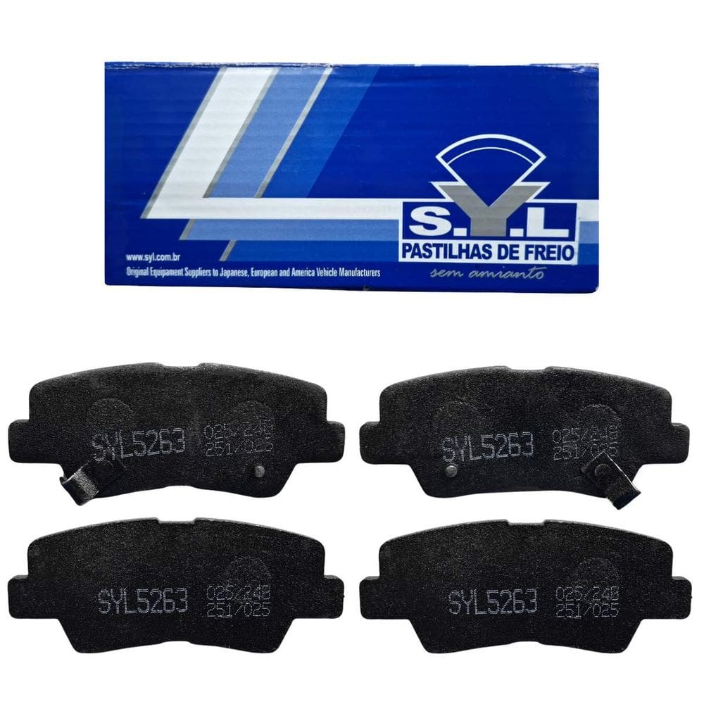 Jogo de Pastilhas de Freio Traseira Syl5263 P/ i30 1.6/1.8 2013> / Cerato 2013-2019 / Azera 2012>