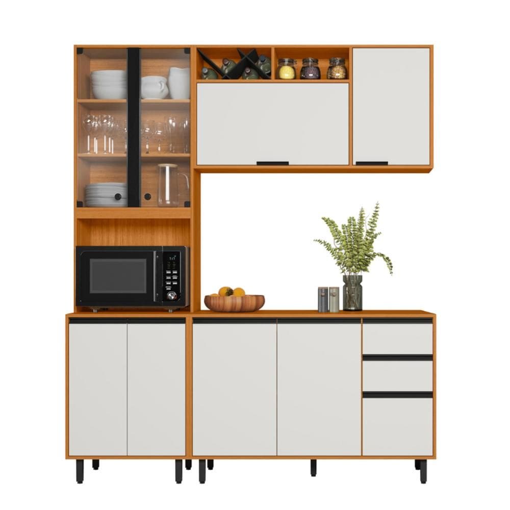 Armario de Cozinha Ravena 9 Portas e 2 Gavetas e LED