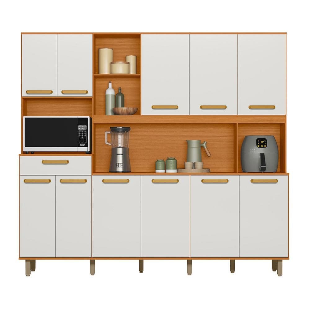 Armario de Cozinha Kit Pilar com 11 Portas e 1 Gaveta