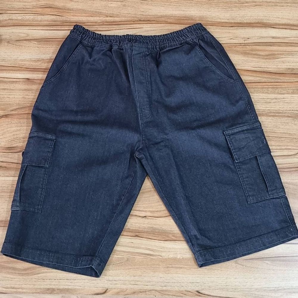 Bermuda Masculina Jeans Elástico Plus Size Lottus