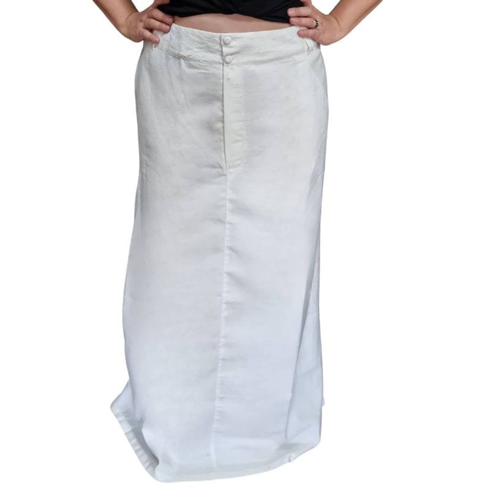 Saia Feminina Longa Linho Raio de Luz Plus Size