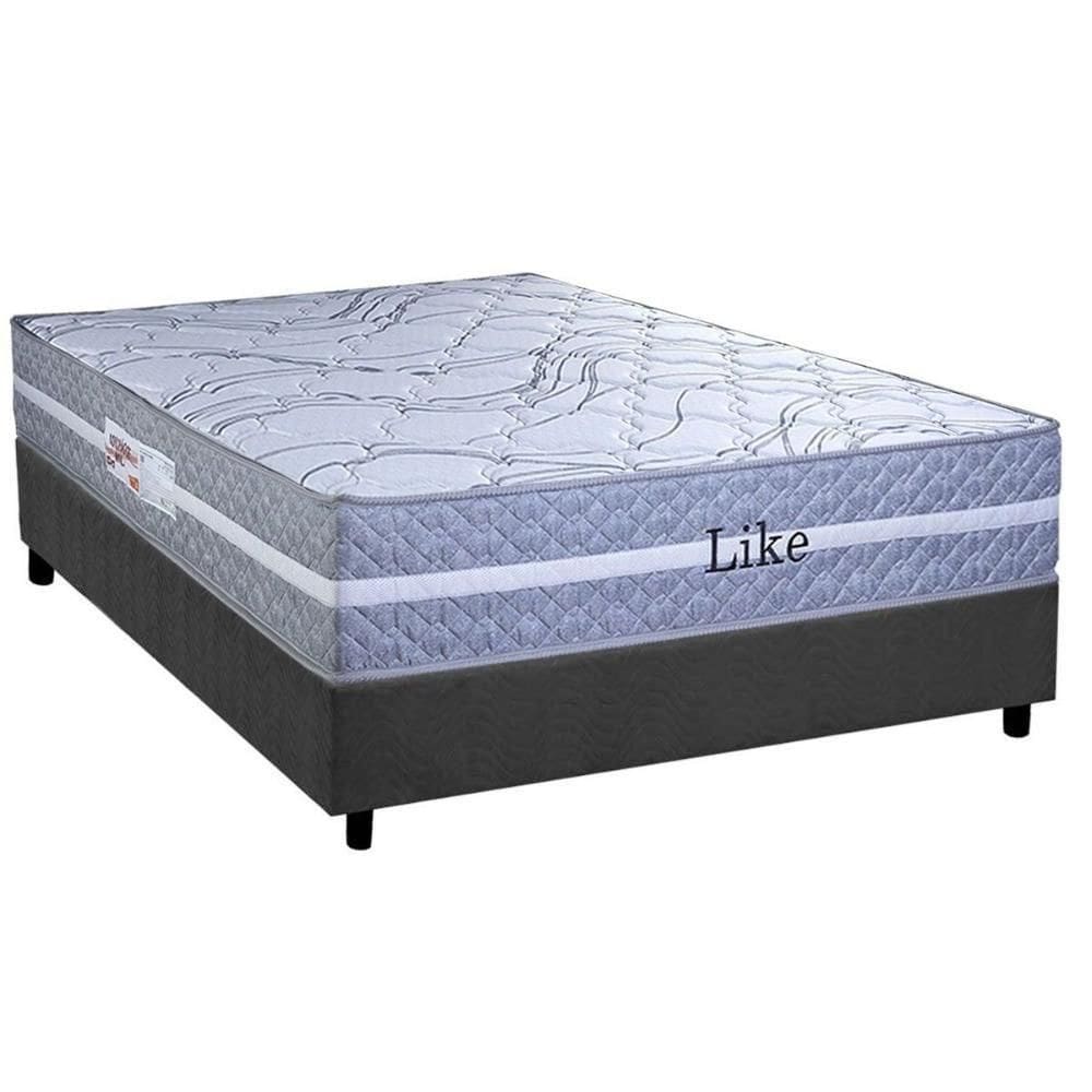 Cama Box Casal: Colchão Molas Ensacadas Paropas Like + Base Crc Suede Gray (138x188)