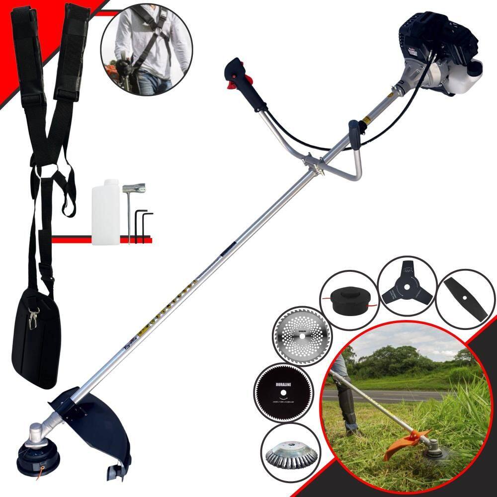Roçadeira Toyama RT43LB25A 2T 43cc 1,7HP Com Carretel Nylon e Lâmina 3 Pontas + Lâmina 2 Pontas + Lâmina 40 Dentes Vídea + Lâmina 80 Dentes + Escova