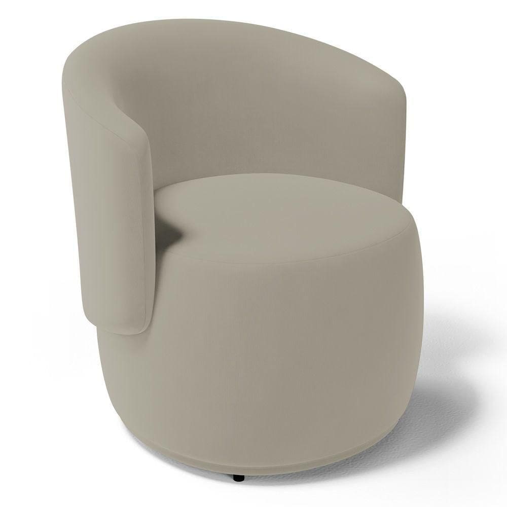 Poltrona Decorativa Aisha Orgânica Suede Bege - Abmaza