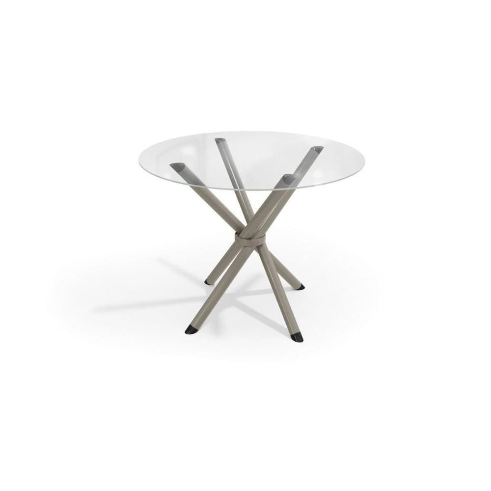 Mesa P- Cozinha Volga C- Tampo De Vidro Redondo 95cm Niquel - Kappesberg