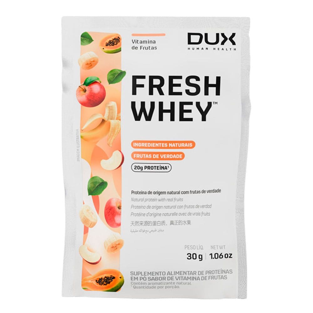 Fresh Whey Dux Sabor Vitamina de Frutas com 20g de Proteína Sachê 30g