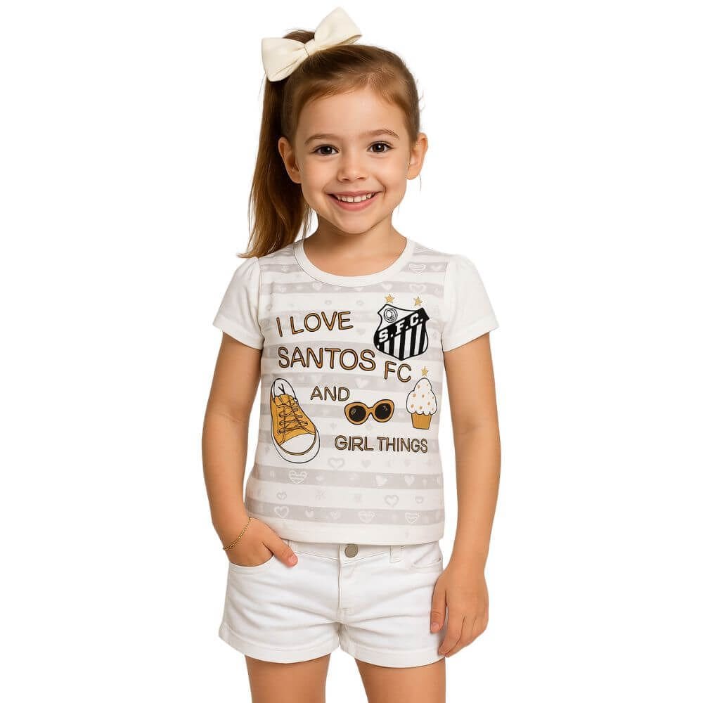 Camisa Infantil Santos Futebol Clube Braziline Torcida Baby  8000986
