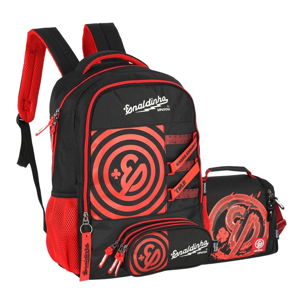 Mochila Costas Lancheira Térmica Estojo Triplo Enaldinho