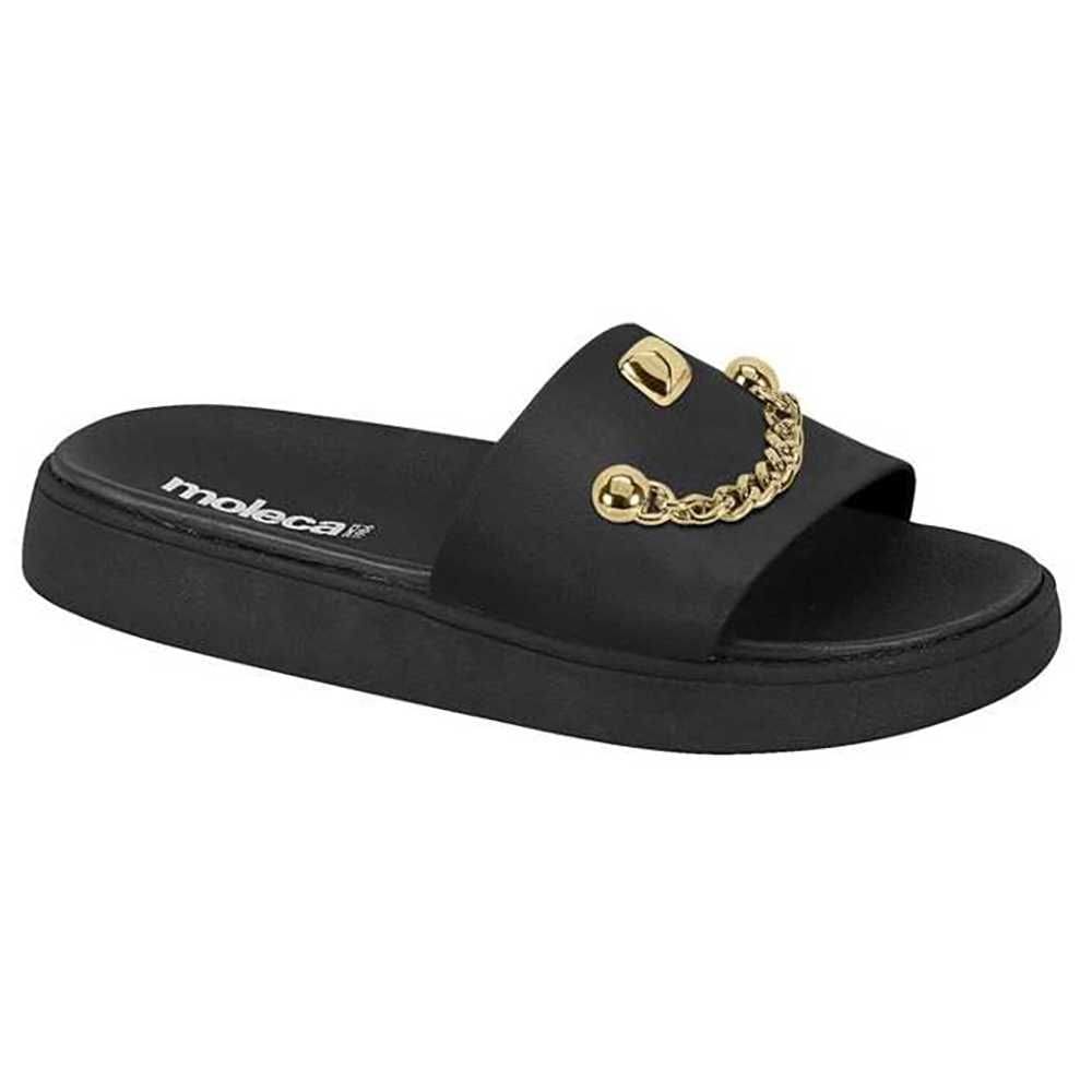 Tamanco Feminino Moleca Papete Com Detalhe Corrente