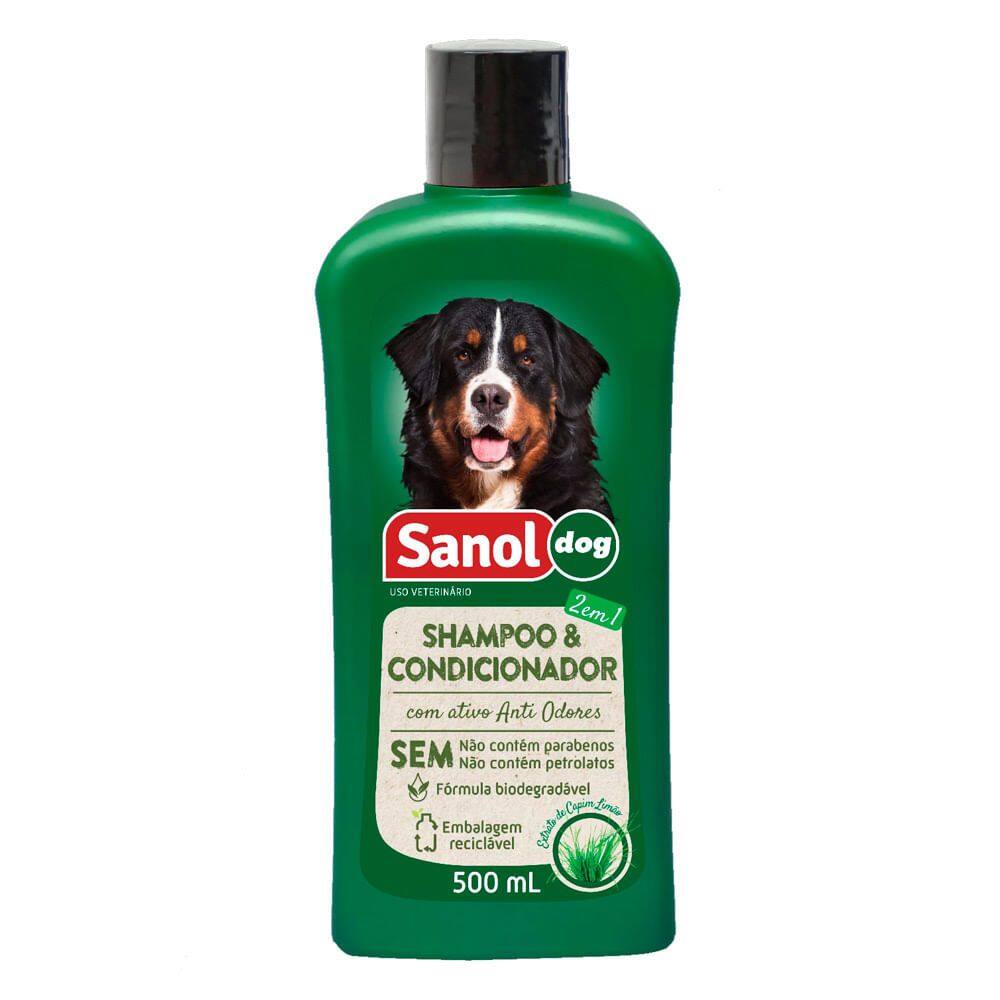 Shampoo e Condicionador Veterinário Sanol Dog Extrato de Capim Limão 500ml