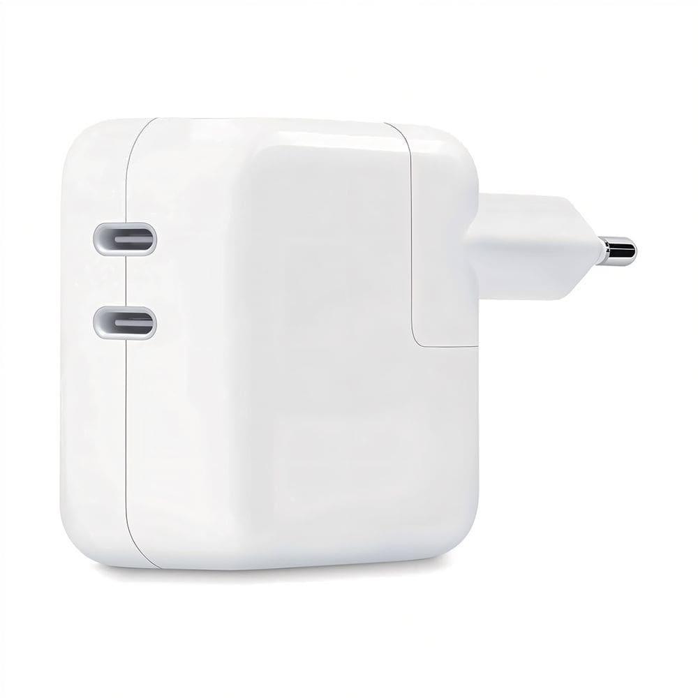 Fonte Carregador 35W USB C Porta Dupla Branco Adaptador de Energia para Celular