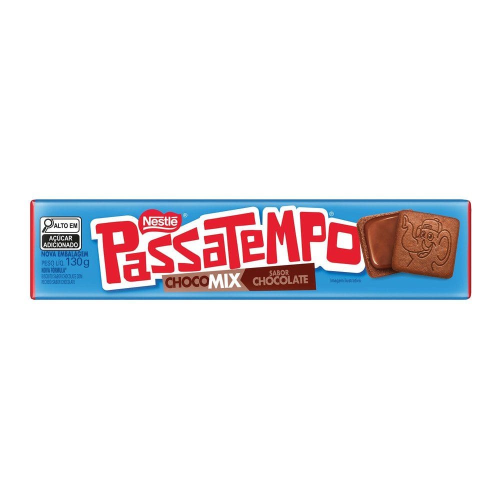 Biscoito Passatempo Choco Mix Sabor Chocolate 130g