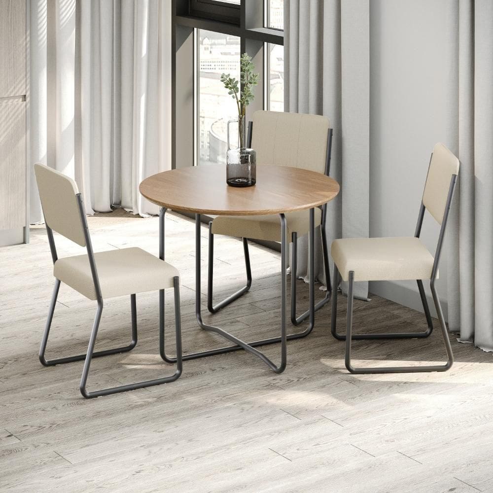 Conjunto 4 Cadeiras De Jantar Next Preto Corriente Est.preta