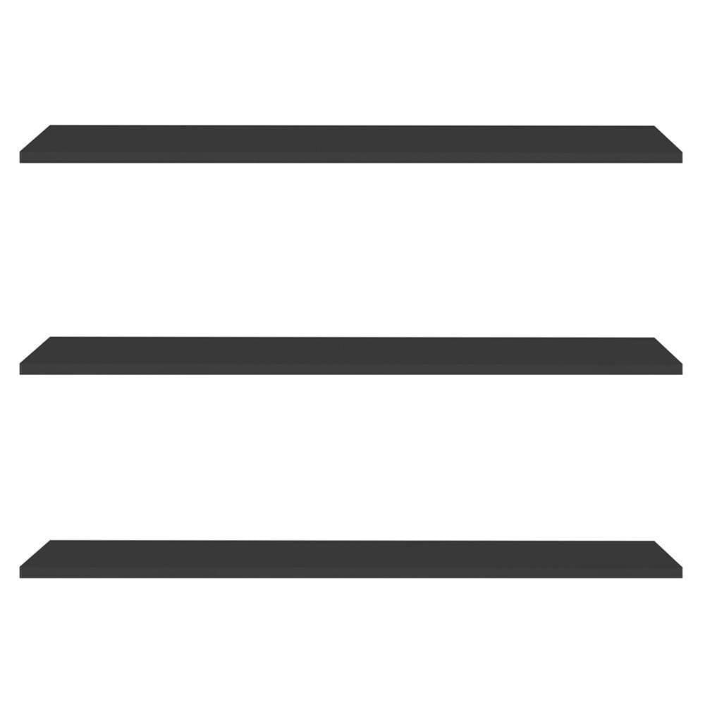 Prateleira Flutuante Para Escritório Kit 3 Com Suporte Invisível 91cm Yara Preto - Lumil