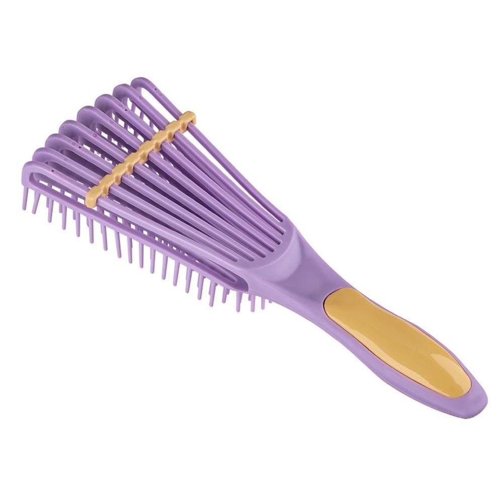 Escova Desembaraçar Cachos Pente Polvo Cabelo Afro Flexivel