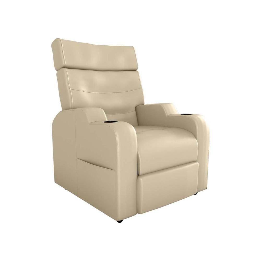 Poltrona Reclinável Do Papaicom Porta Copos Porta Controle Toro Sintetico Bege Matrix Sintetico Bege