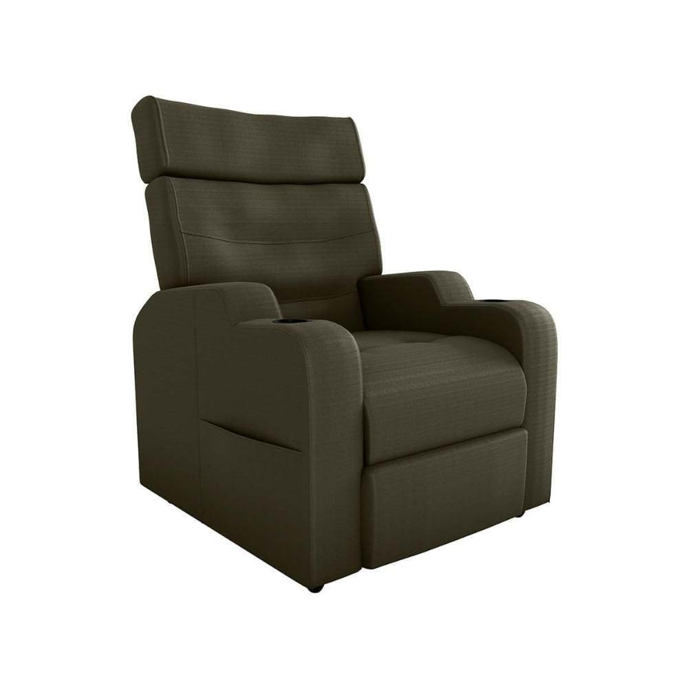 Poltrona Reclinável Do Papaicom Porta Copos Porta Controle Toro Veludo Turkey Marrom Matrix Veludo Turkey Marrom