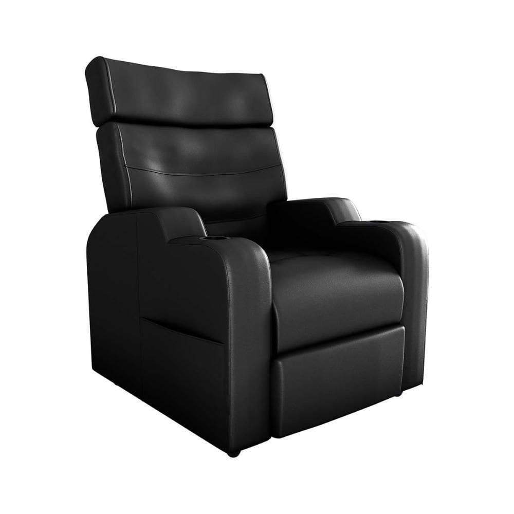 Poltrona Reclinável Do Papaicom Porta Copos Porta Controle Toro Sintetico Preto Matrix Sintetico Preto