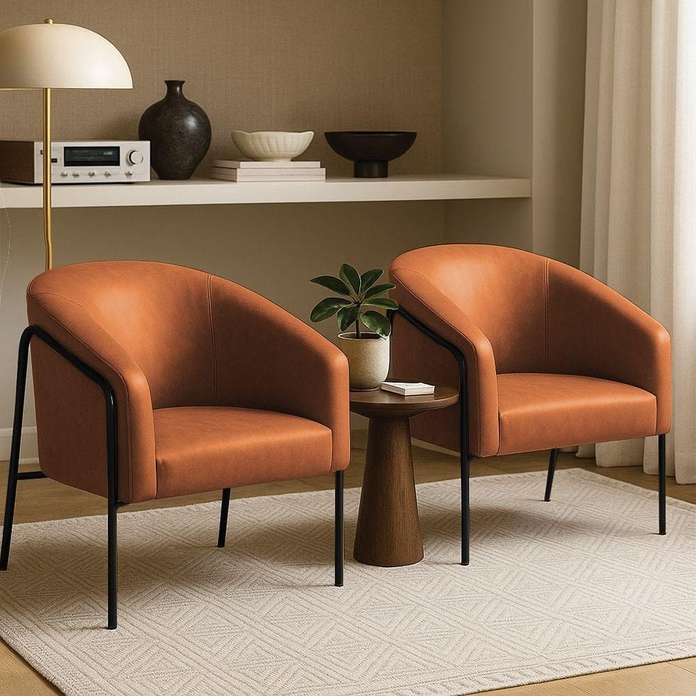 Poltrona Sala Industrial Alta Preto Kit 2 Stella Sintético Pu Nozes D03 - D`rossi