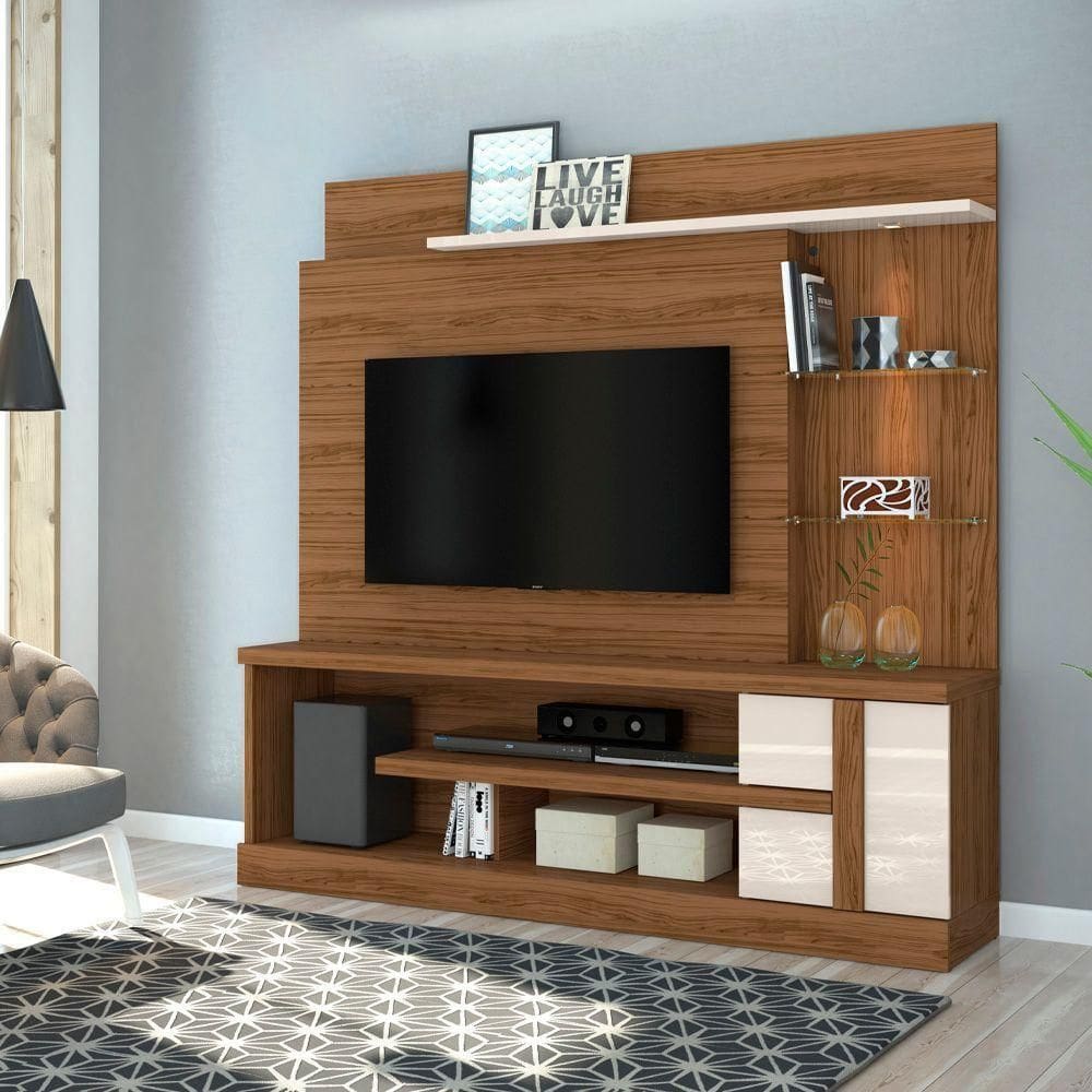 Estante De Tv 55 Pol 182cm Sala De Estar Elaris -off White M20 - D`rossi