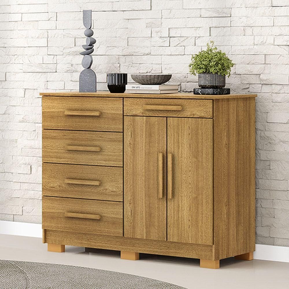 Cômoda Quarto 122cm Com 2 Portas Sapateira Vitória V01 - D`rossi Cor Nature