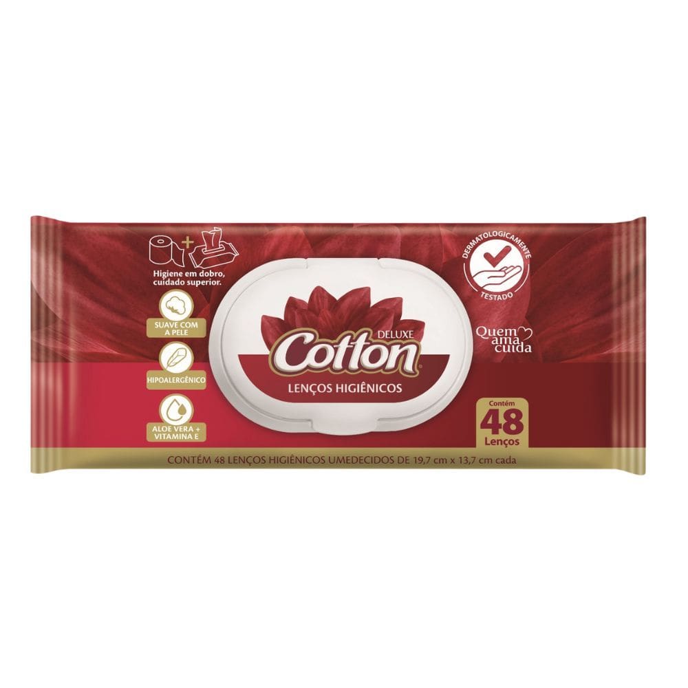 Lenço Higiênicos Cotton Deluxe 48 Lenços