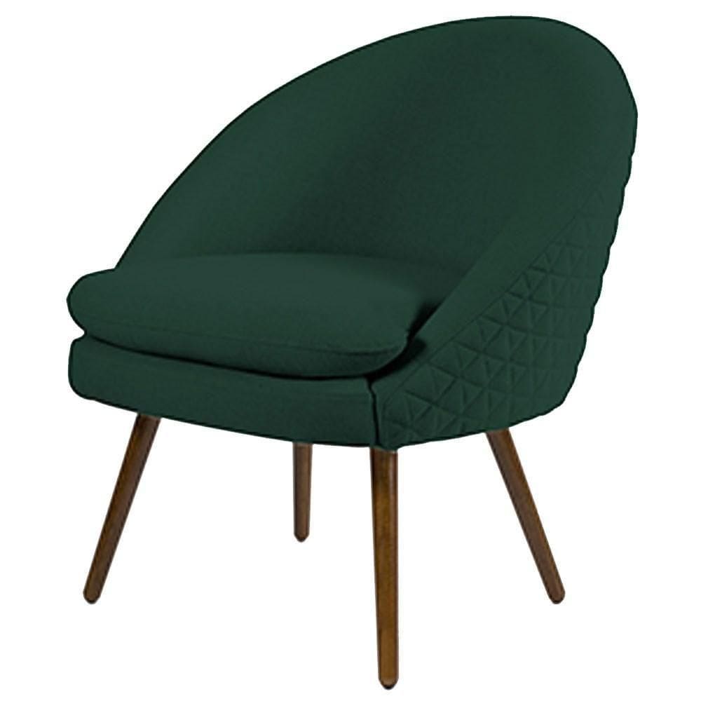 Poltrona Decorativa Pés Palito Rafa C-117 Linho Tressê Verde - Domi
